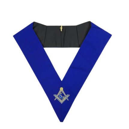 Officers Blue Lodge Officer Collar Set – Royal Blue Machine Embroidery