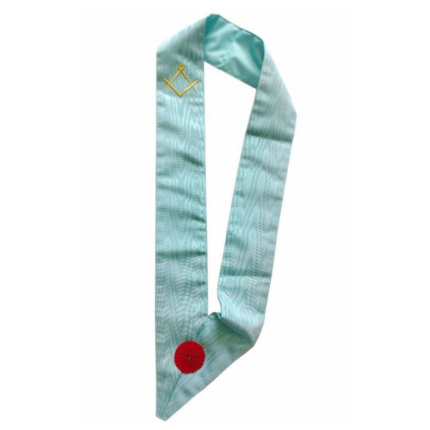 Master Mason French Rite Sash - Sky Blue with Rosette